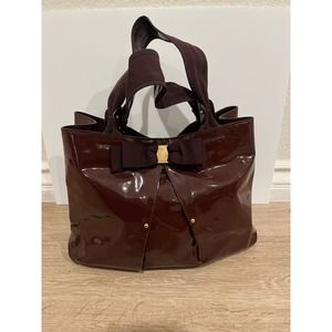 Salvatore Ferragamo Selene Patent Vera Ribbon Handbag